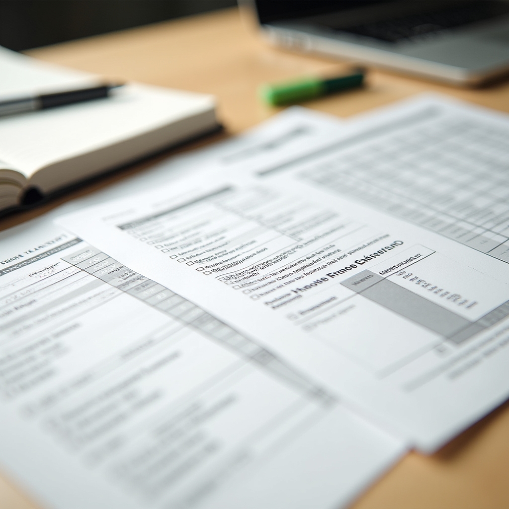 Kursmaterialien und Checklisten für Reisekostenabrechnung auf Schreibtisch